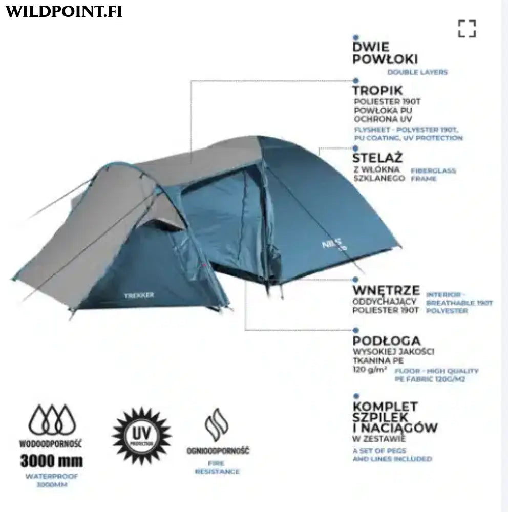 Trekker teltta sini-harmaa nc6012 nils camp - accessories