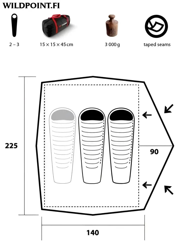 Trimm compact sand teltta 2-3 hengelle