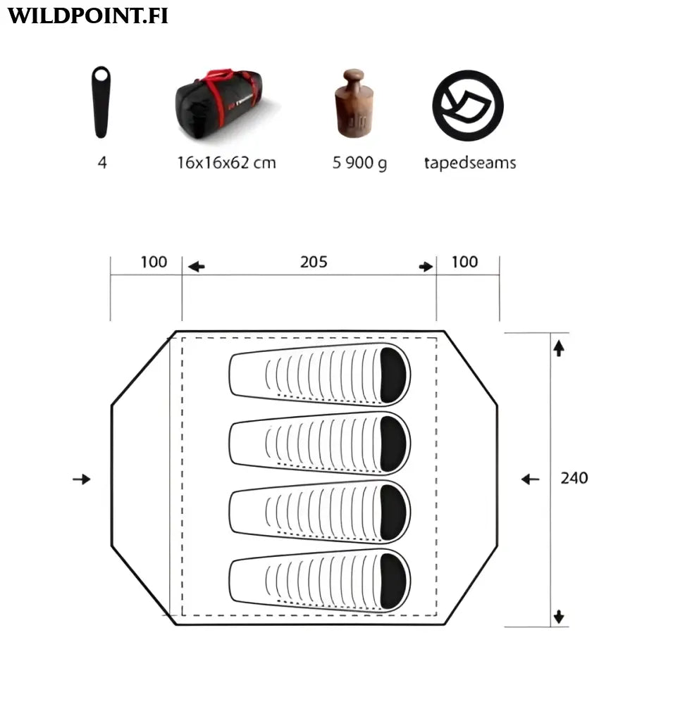 Trimm tornado sand teltta 4-hengelle