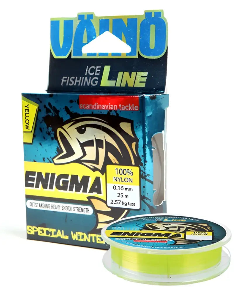 Väinö enigma pilkkisiima 25m - 0.10mm 1.21kg keltainen - wildpoint outdoors retkeilyvarusteet verkkokaupasta 2,99 €
