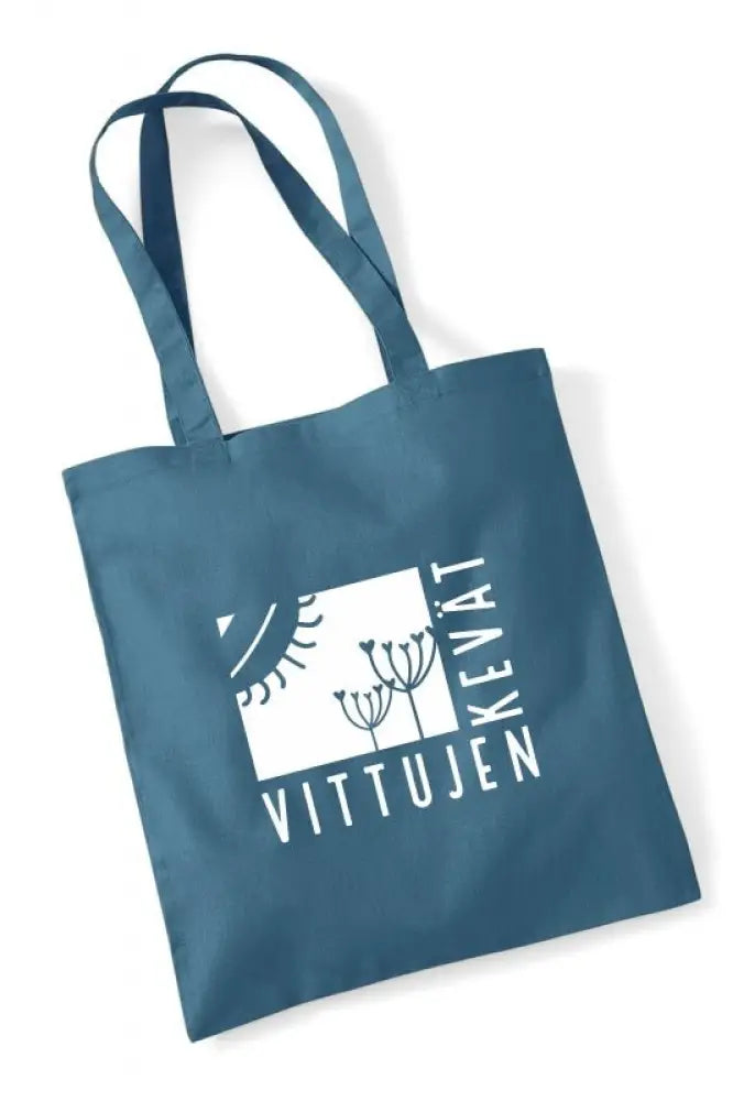 Vittujen kevät logo - kangaskassi - airforce blue - kangaskassi - wildpoint outdoors retkeilyvarusteet verkkokaupasta