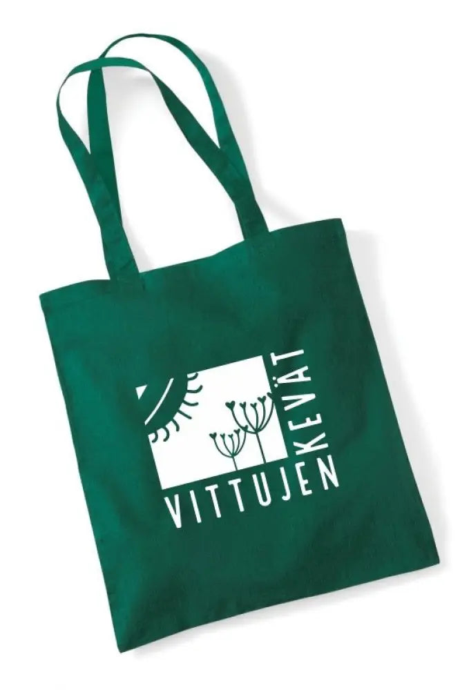 Vittujen kevät logo - kangaskassi - bottle green - kangaskassi - wildpoint outdoors retkeilyvarusteet verkkokaupasta
