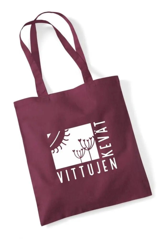Vittujen kevät logo - kangaskassi - burgundy - kangaskassi - wildpoint outdoors retkeilyvarusteet verkkokaupasta 15 €