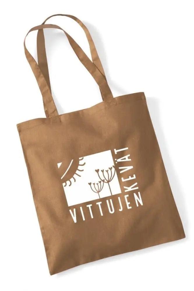 Vittujen kevät logo - kangaskassi - caramel - kangaskassi - wildpoint outdoors retkeilyvarusteet verkkokaupasta 15 €