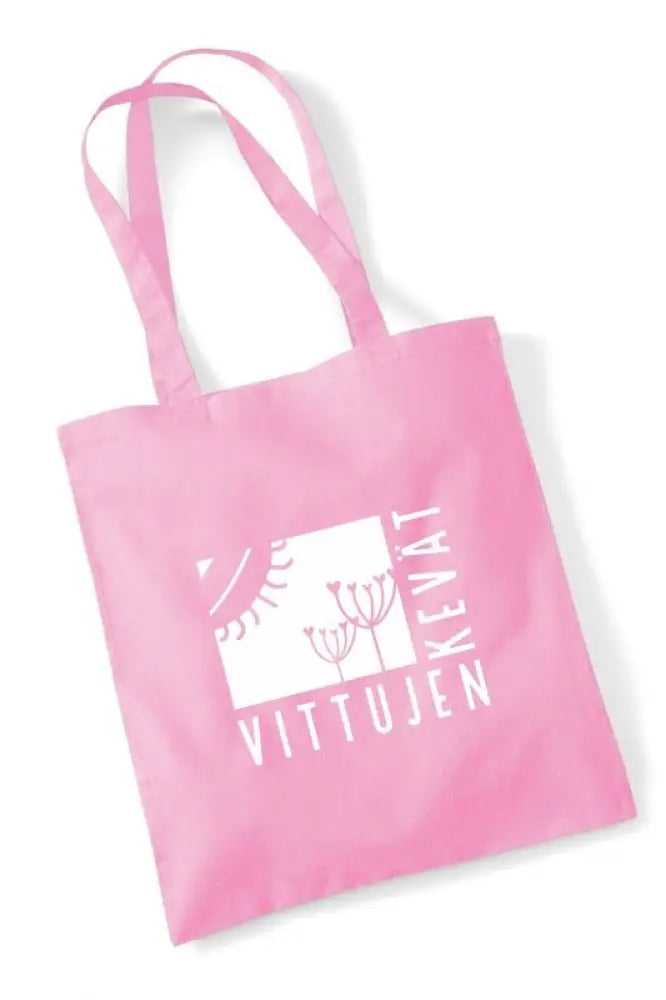 Vittujen kevät logo - kangaskassi - classic pink - kangaskassi - wildpoint outdoors retkeilyvarusteet verkkokaupasta