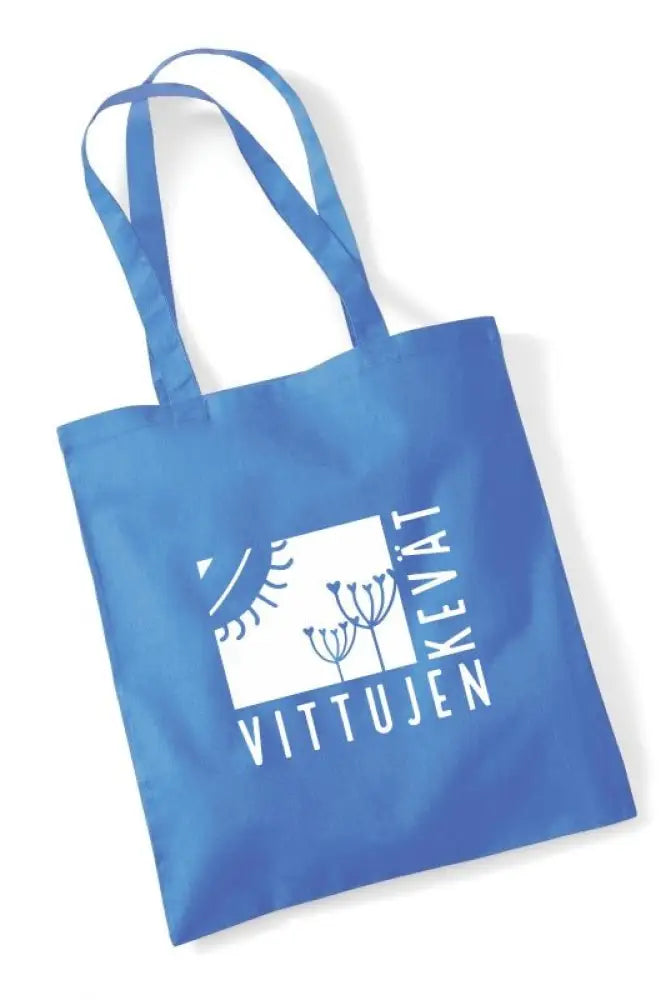Vittujen kevät logo - kangaskassi - cornflower blue - kangaskassi - wildpoint outdoors retkeilyvarusteet verkkokaupasta