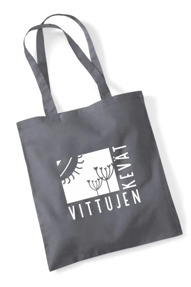 Vittujen kevät logo - kangaskassi - graphite grey - kangaskassi - wildpoint outdoors retkeilyvarusteet verkkokaupasta