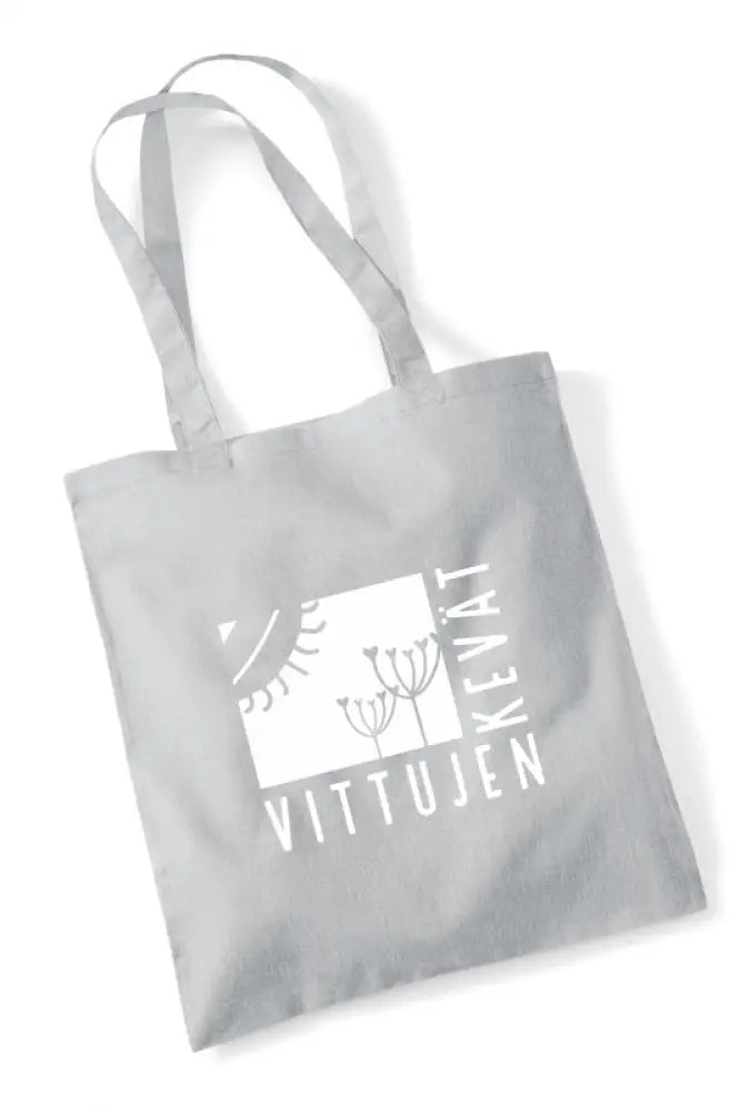 Vittujen kevät logo - kangaskassi - light grey - kangaskassi - wildpoint outdoors retkeilyvarusteet verkkokaupasta 15 €