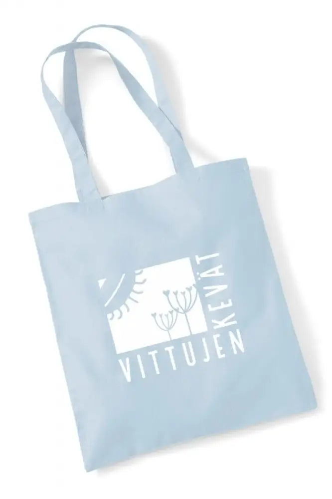 Vittujen kevät logo - kangaskassi - pastel blue - kangaskassi - wildpoint outdoors retkeilyvarusteet verkkokaupasta 15 €