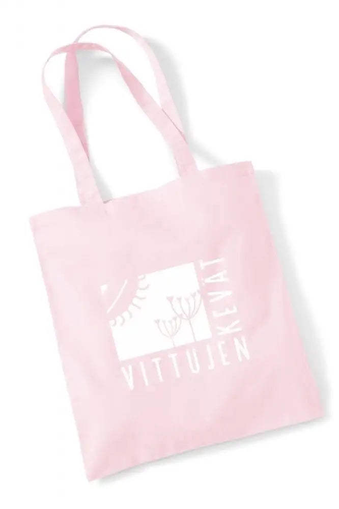 Vittujen kevät logo - kangaskassi - pastel pink - kangaskassi - wildpoint outdoors retkeilyvarusteet verkkokaupasta 15 €