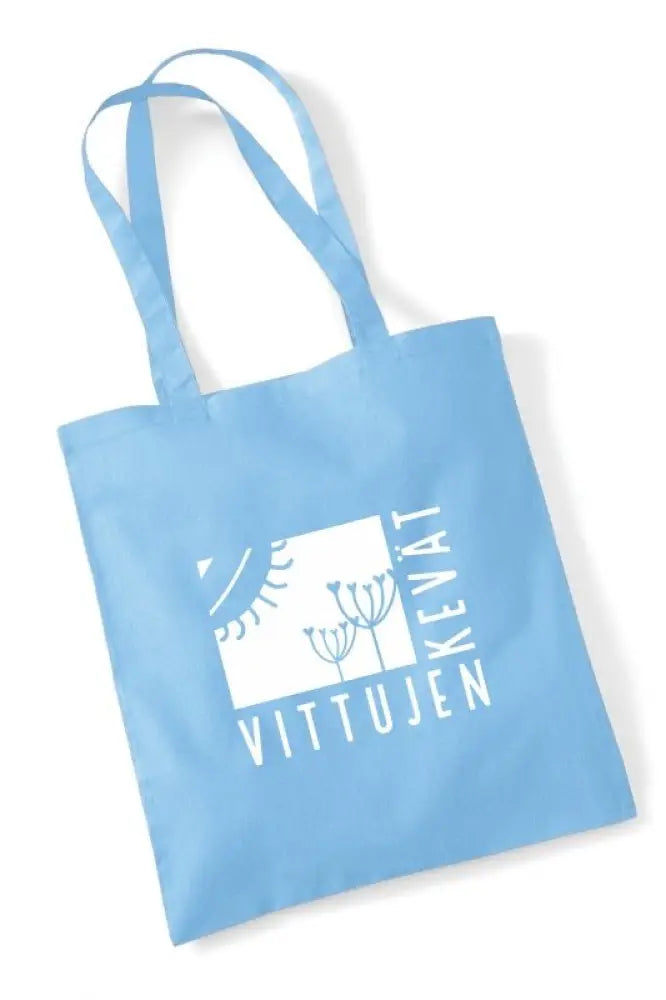 Vittujen kevät logo - kangaskassi - sky blue - kangaskassi - wildpoint outdoors retkeilyvarusteet verkkokaupasta 15 €