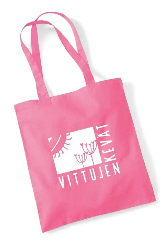 Vittujen kevät logo - kangaskassi - true pink - kangaskassi - wildpoint outdoors retkeilyvarusteet verkkokaupasta 15 €