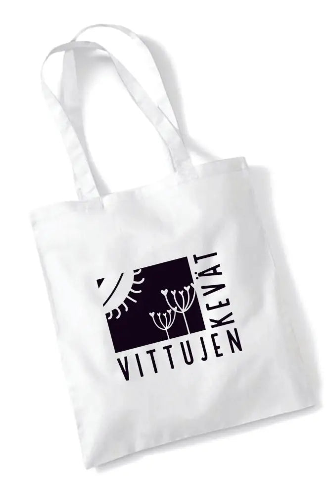 Vittujen kevät logo - kangaskassi - white - kangaskassi - wildpoint outdoors retkeilyvarusteet verkkokaupasta 15 €