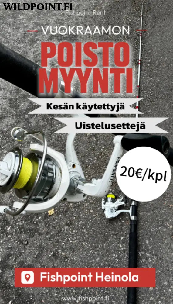 Vuokraamon poistomyynti | kesän käytetty uistelusetti