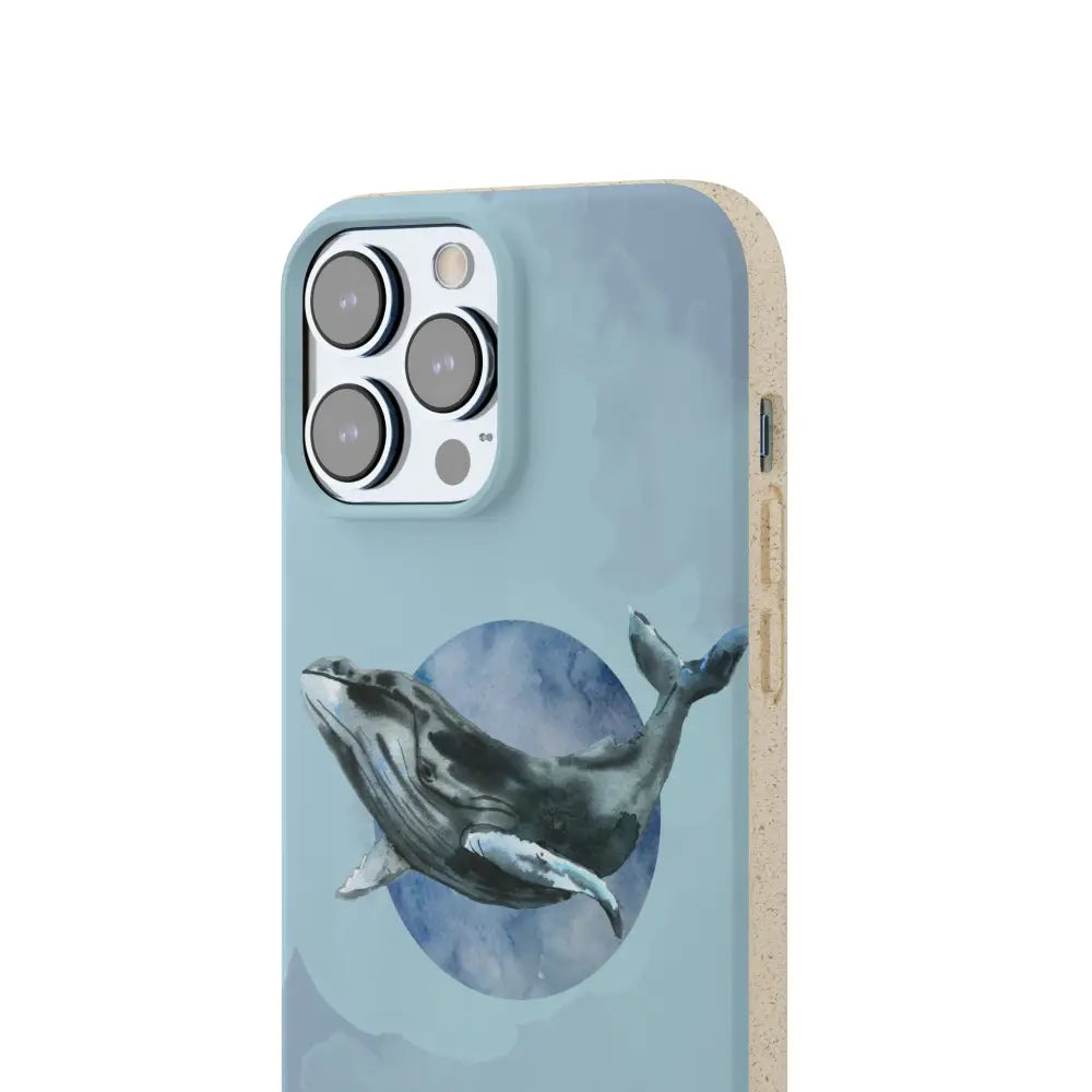 Watercolor whale - eco case - wildpoint outdoors retkeilyvarusteet verkkokaupasta
