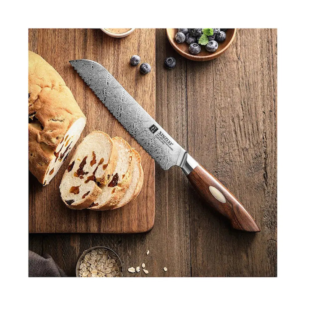 Xinzuo jiang damascus leipäveitsi 21 cm - wildpoint retkeilyvarusteet verkkokaupasta 162 €