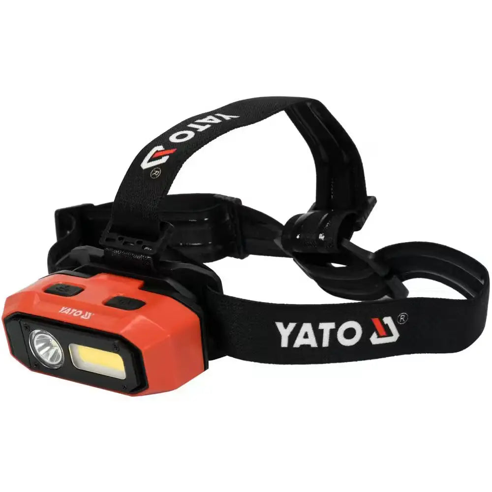 Oranssi ja musta yato otsalamppu ladattavalla 2200 mAh akulla ja kaksoisvalosuunnittelulla ip54