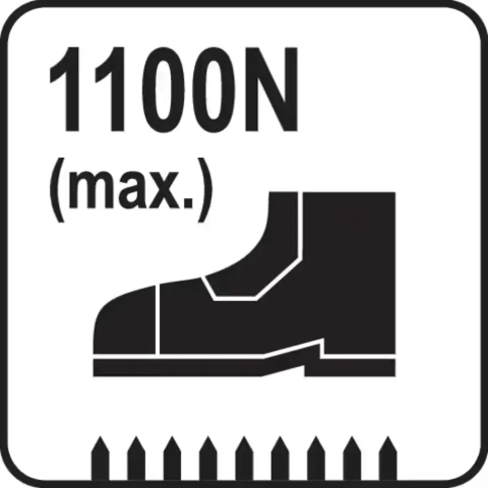 Black silhouette of yato turvakumisaappaat portland s5 pvc antistaattinen work boot with 1100n max load label